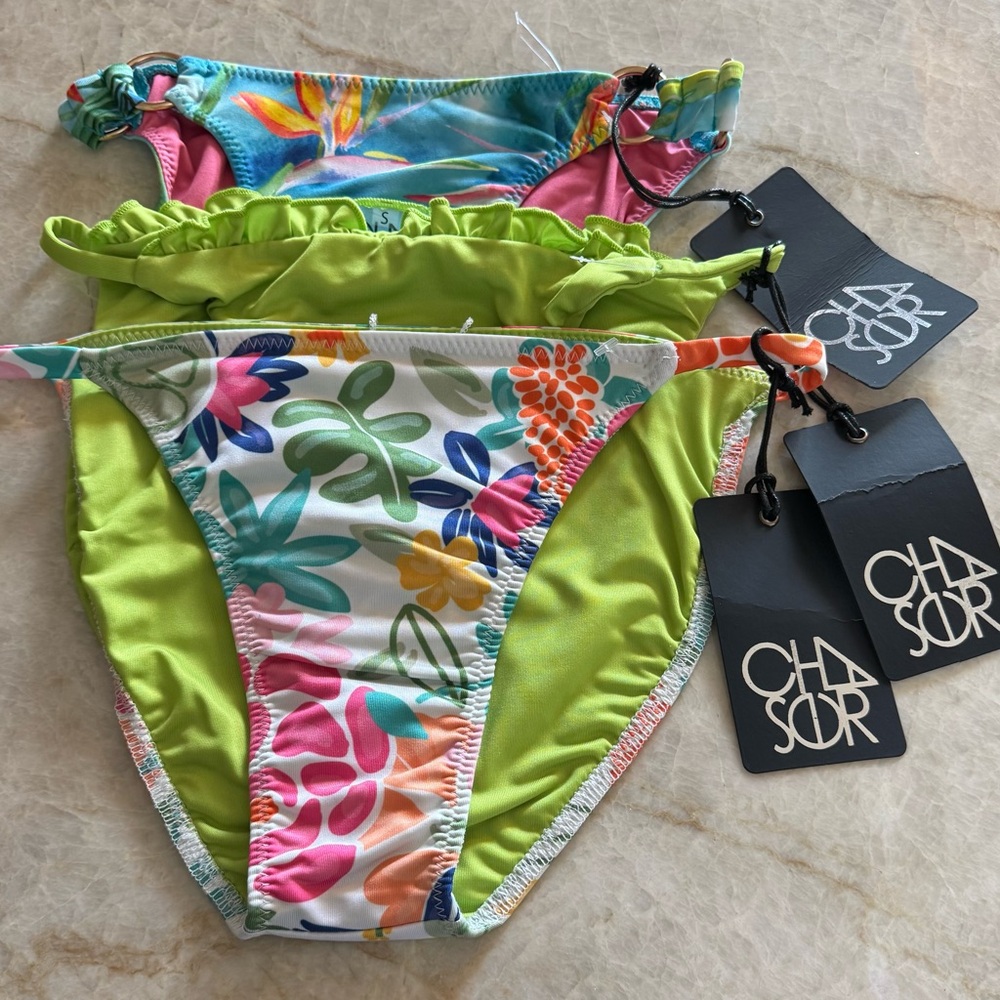 NWT Lot of 3 Chaser Bikini‎ Bottoms Size Small